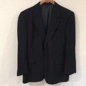 Hart Schaffner & Marx Mens Pin Striped Black Blazer Suit Jacket 40R